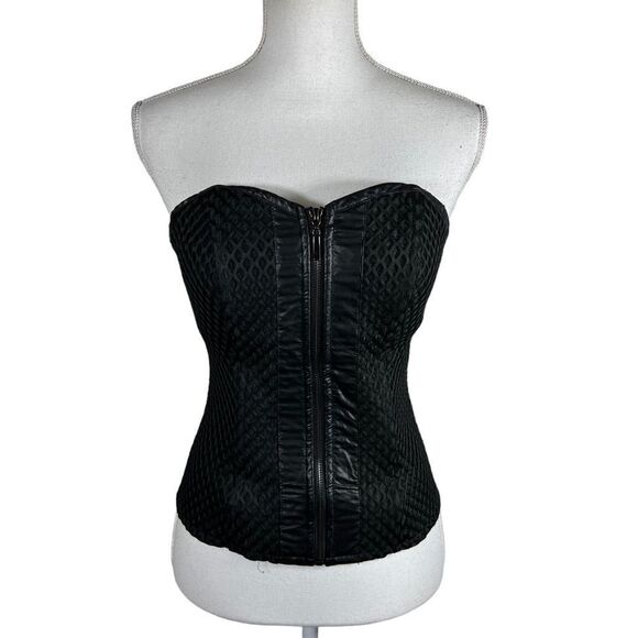 K.Jordan Mesh Zip Up Strapless Corset Top - Picture 1 of 9